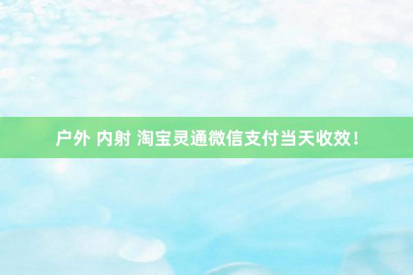 户外 内射 淘宝灵通微信支付当天收效！