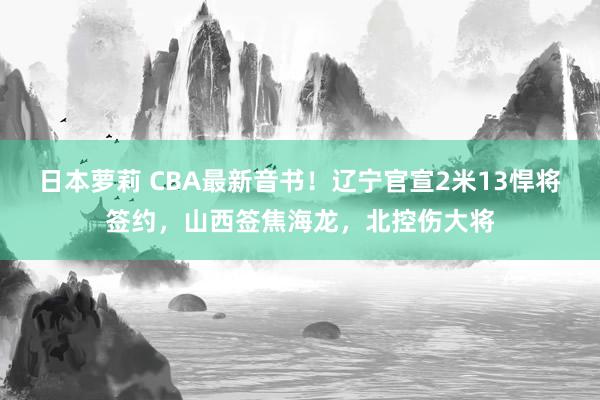 日本萝莉 CBA最新音书！辽宁官宣2米13悍将签约，山西签焦海龙，北控伤大将