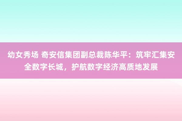 幼女秀场 奇安信集团副总裁陈华平：筑牢汇集安全数字长城，护航数字经济高质地发展