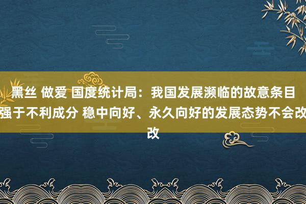 黑丝 做爱 国度统计局：我国发展濒临的故意条目强于不利成分 稳中向好、永久向好的发展态势不会改