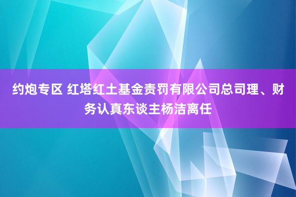 约炮专区 红塔红土基金责罚有限公司总司理、财务认真东谈主杨洁离任