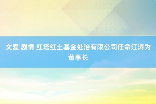 文爱 剧情 红塔红土基金处治有限公司任命江涛为董事长