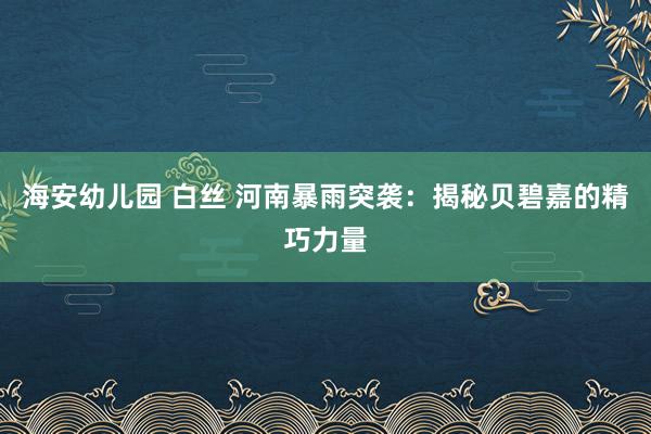 海安幼儿园 白丝 河南暴雨突袭：揭秘贝碧嘉的精巧力量