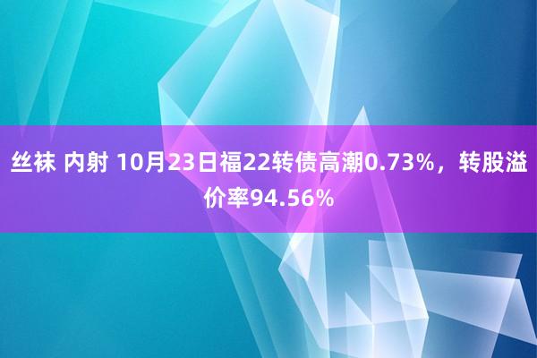 丝袜 内射 10月23日福22转债高潮0.73%，转股溢价率94.56%