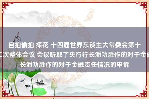 自拍偷拍 探花 十四届世界东谈主大常委会第十二次会议举行第二次整体会议 会议听取了央行行长潘功胜作的对于金融责任情况的申诉